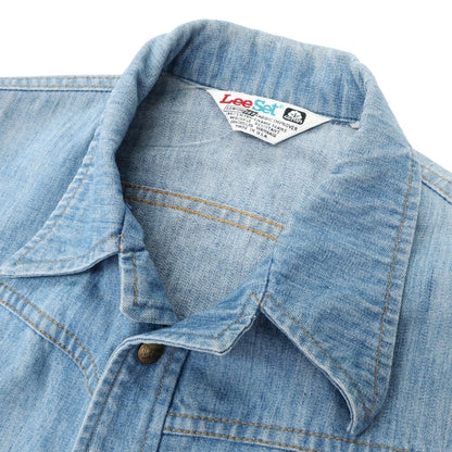 【中古】リー Lee 70’s コットン デニムジャケット LeeSet ライトブルー【サイズ表記不明（XS位）】【 状態ランクC 】【 メンズ 】