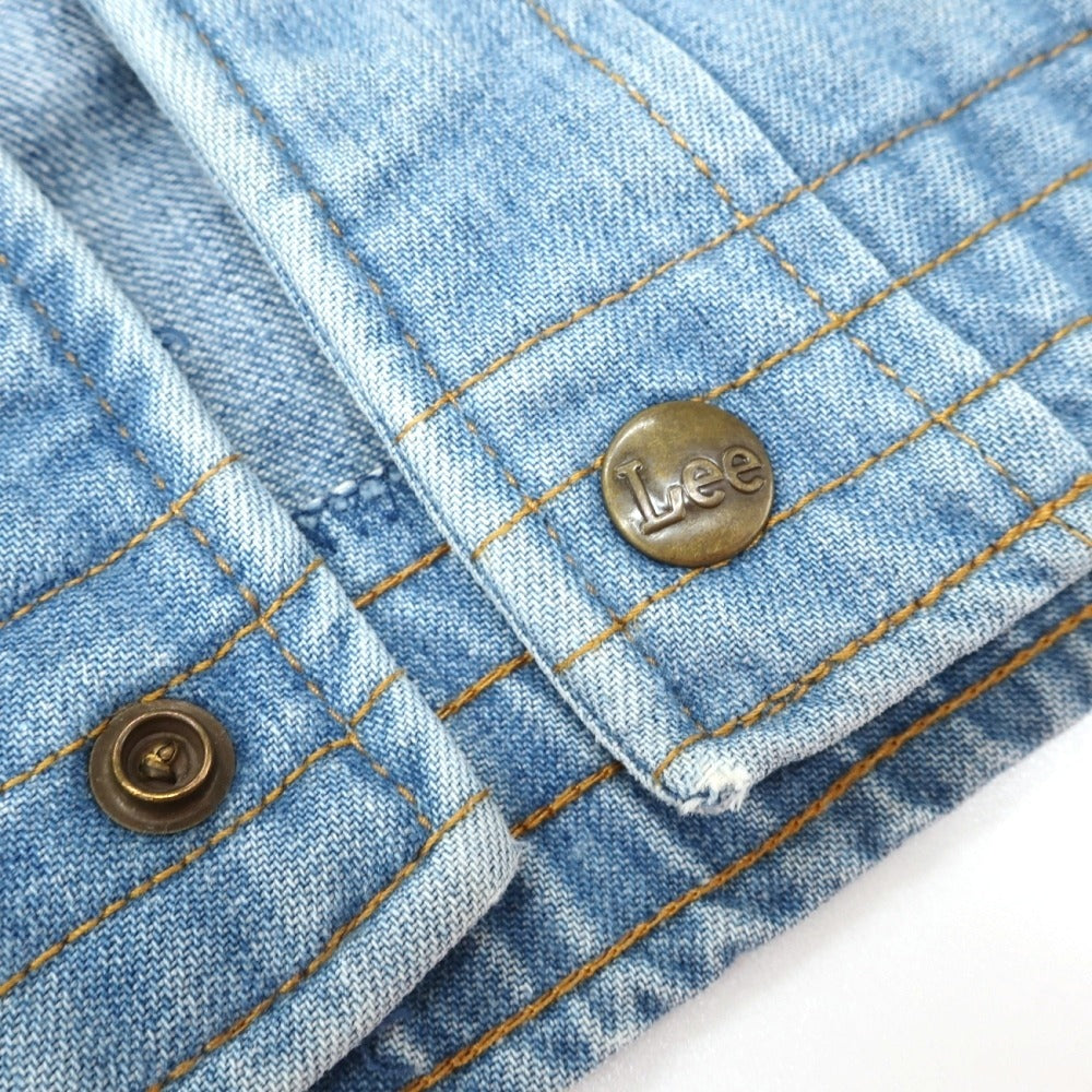 【中古】リー Lee 70’s コットン デニムジャケット LeeSet ライトブルー【サイズ表記不明（XS位）】【 状態ランクC 】【 メンズ 】