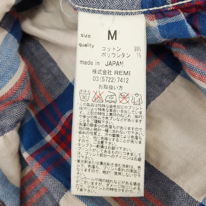 【中古】レミレリーフ REMI RELIEF コットンポリウレタン チェック ウエスタンシャツ ベージュxブルー【サイズM】【 状態ランクC 】【 メンズ 】
