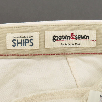 【中古】グロウンアンドソーン grown&amp;sewn SHIP別注 コットン コーデュロイパンツ オフホワイト【サイズ31】【 状態ランクC 】【 メンズ 】
