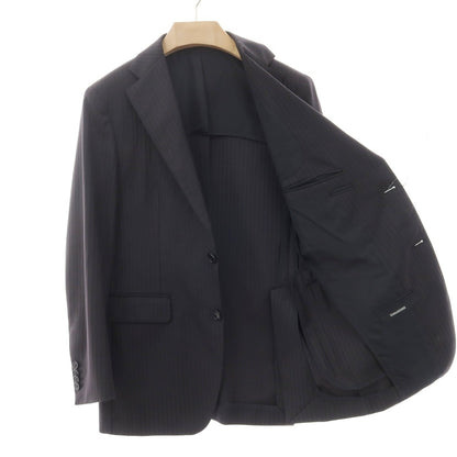 【中古】タリアトーレ TAGLIATORE スリーピース ウール ヘリンボーン ストライプ 2つボタンスーツ ダークグレーxブラック【サイズ46】【 状態ランクD 】【 メンズ 】