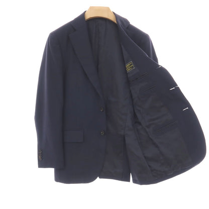【中古】テツヤ カンダ TETSUYA KANDA ツーピース Super130’s ウール ピンドット 3B テーラードジャケット ネイビー【サイズ44（Drop6）】【 状態ランクC 】【 メンズ 】