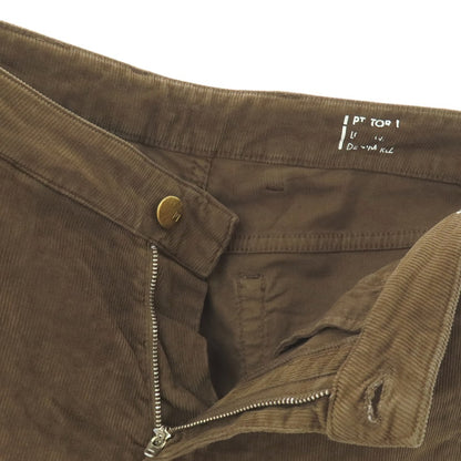 【中古】ピーティートリノ PT TORINO TOMORROWLAND別注 GRUNGE ストレッチ コットン 細畝 コーデュロイパンツ ブラウン【サイズ32】【 状態ランクB 】【 メンズ 】