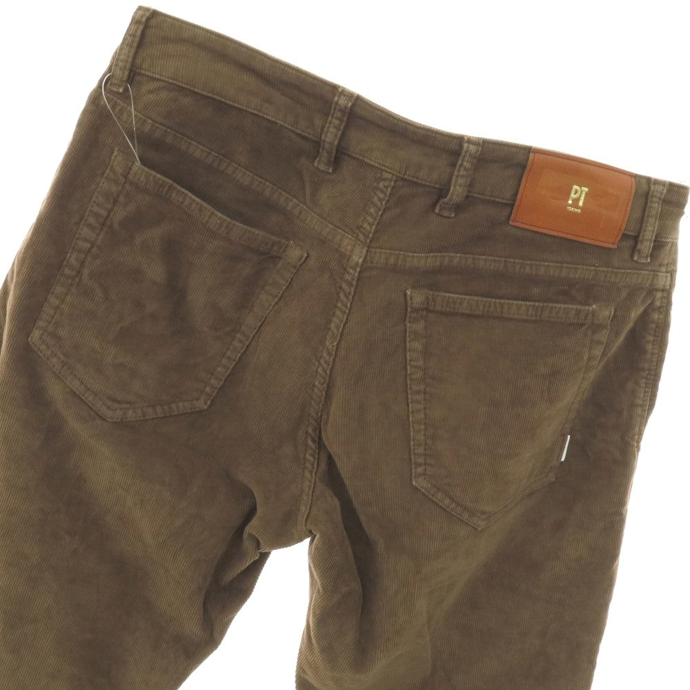 【中古】ピーティートリノ PT TORINO TOMORROWLAND別注 GRUNGE ストレッチ コットン 細畝 コーデュロイパンツ ブラウン【サイズ32】【 状態ランクB 】【 メンズ 】
