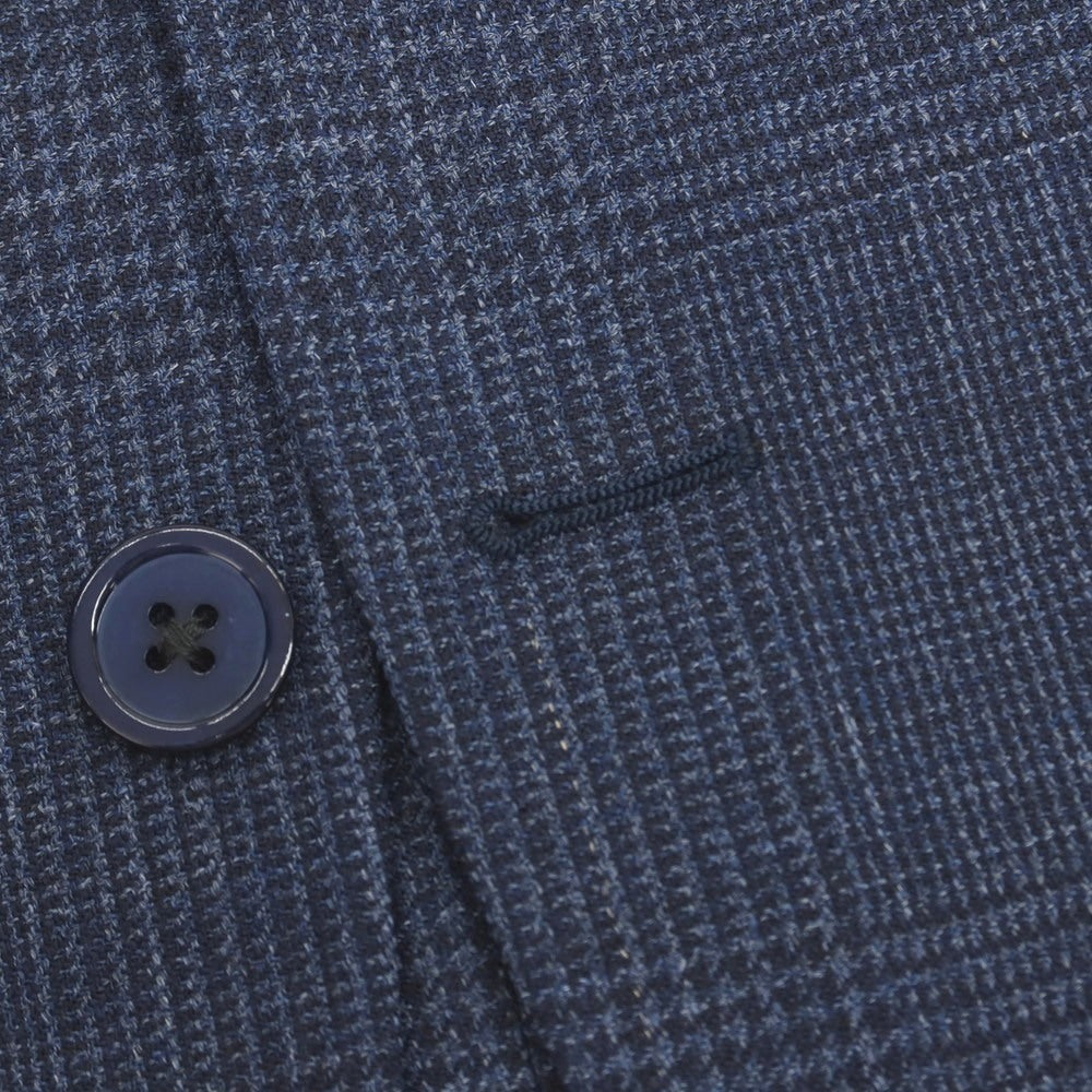 【中古】リングヂャケット RING JACKET ウールシルク グレンチェック 3B テーラードジャケット ライトネイビー【サイズ46】【 状態ランクA 】【 メンズ 】