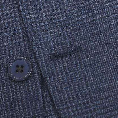 【中古】リングヂャケット RING JACKET ウールシルク グレンチェック 3B テーラードジャケット ライトネイビー【サイズ46】【 状態ランクA 】【 メンズ 】