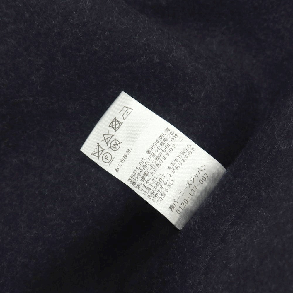 【中古】バーニーズニューヨーク BARNEYS NEWYORK ウールナイロンカシミヤ ハウンドトゥース調 1B ノーカラージャケット ネイビー【サイズL】【 状態ランクA 】【 メンズ 】