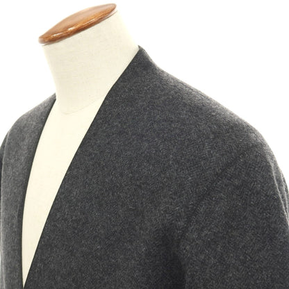 【中古】バーニーズニューヨーク BARNEYS NEWYORK ウールナイロンカシミヤ ヘリンボーン調 1B ノーカラージャケット チャコール【サイズM】【 状態ランクA 】【 メンズ 】