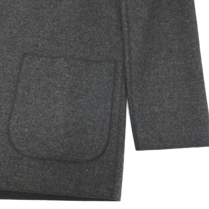 【中古】バーニーズニューヨーク BARNEYS NEWYORK ウールナイロンカシミヤ ヘリンボーン調 1B ノーカラージャケット チャコール【サイズM】【 状態ランクA 】【 メンズ 】