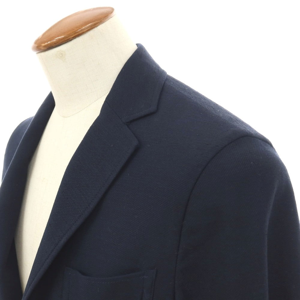 【中古】バーニーズニューヨーク BARNEYS NEWYORK リネンコットンナイロン ジャージー 3B カジュアルジャケット ネイビー【サイズ48】【 状態ランクB 】【 メンズ 】
