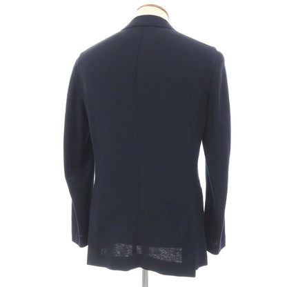 【中古】バーニーズニューヨーク BARNEYS NEWYORK リネンコットンナイロン ジャージー 3B カジュアルジャケット ネイビー【サイズ48】【 状態ランクB 】【 メンズ 】