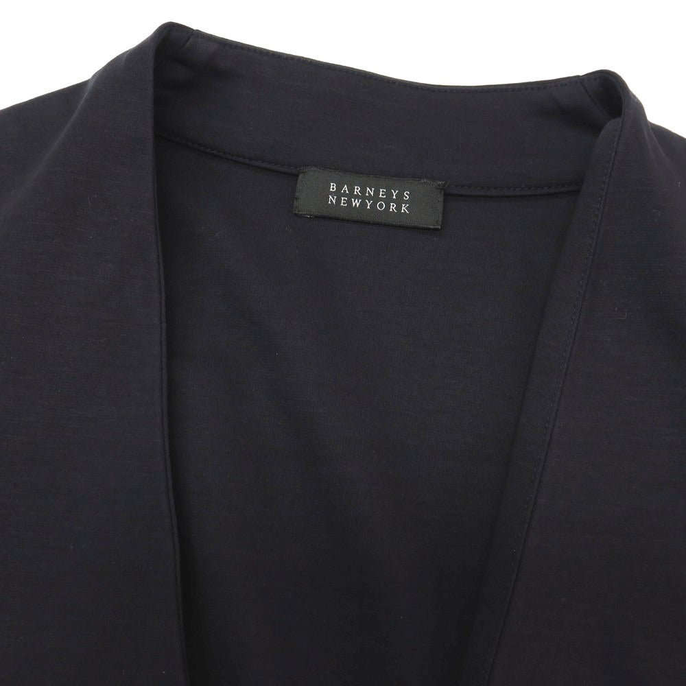 【中古】バーニーズニューヨーク BARNEYS NEWYORK コットン ジャージー 1B ノーカラージャケット ブラックネイビー系【サイズM】【 状態ランクB 】【 メンズ 】