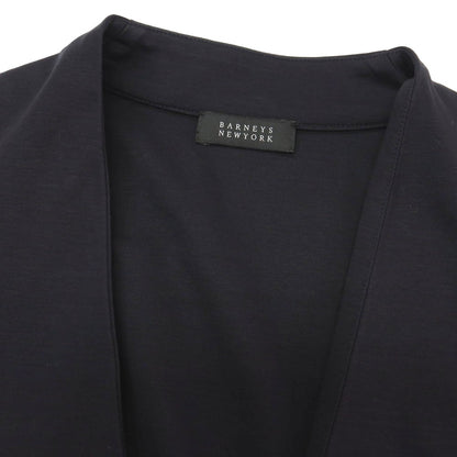 【中古】バーニーズニューヨーク BARNEYS NEWYORK コットン ジャージー 1B ノーカラージャケット ブラックネイビー系【サイズM】【 状態ランクB 】【 メンズ 】