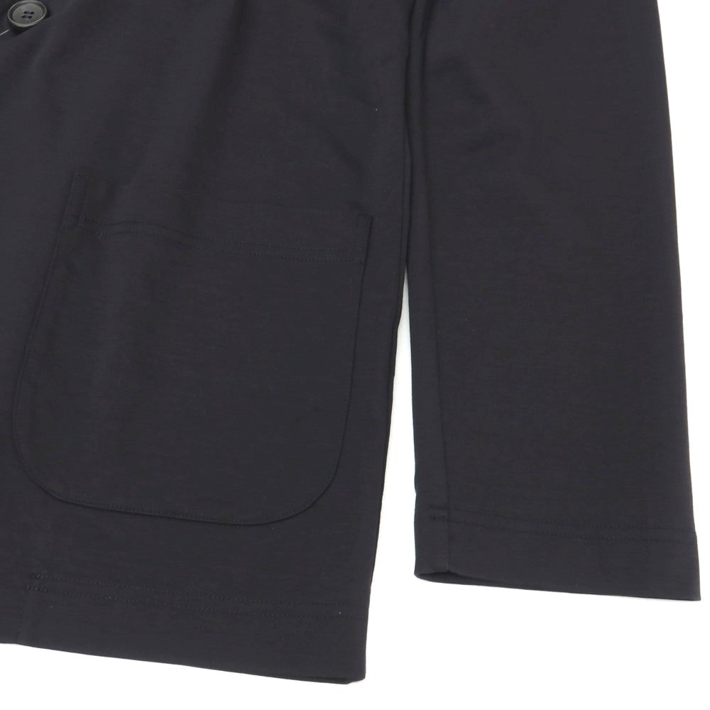 【中古】バーニーズニューヨーク BARNEYS NEWYORK コットン ジャージー 1B ノーカラージャケット ブラックネイビー系【サイズM】【 状態ランクB 】【 メンズ 】