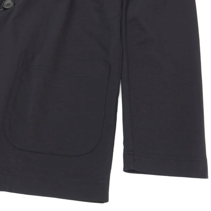 【中古】バーニーズニューヨーク BARNEYS NEWYORK コットン ジャージー 1B ノーカラージャケット ブラックネイビー系【サイズM】【 状態ランクB 】【 メンズ 】