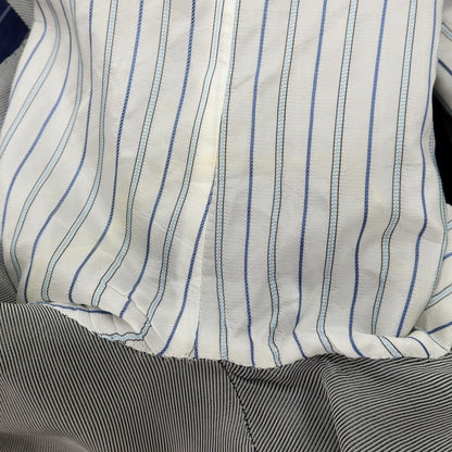 【中古】スティレ ラティーノ STILE LATINO ウール ストライプ 3つボタンスーツ ライトネイビーxホワイト【サイズ46 DROP,8R】【 状態ランクC 】【 メンズ 】