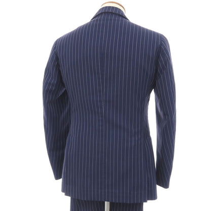 【中古】スティレ ラティーノ STILE LATINO ウール ストライプ 3つボタンスーツ ライトネイビーxホワイト【サイズ46 DROP,8R】【 状態ランクC 】【 メンズ 】