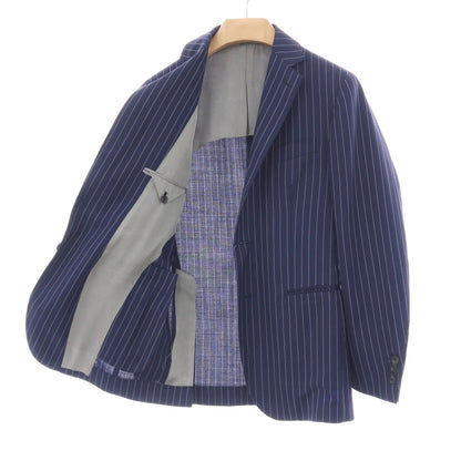 【中古】スティレ ラティーノ STILE LATINO ウール ストライプ 3つボタンスーツ ライトネイビーxホワイト【サイズ46 DROP,8R】【 状態ランクC 】【 メンズ 】