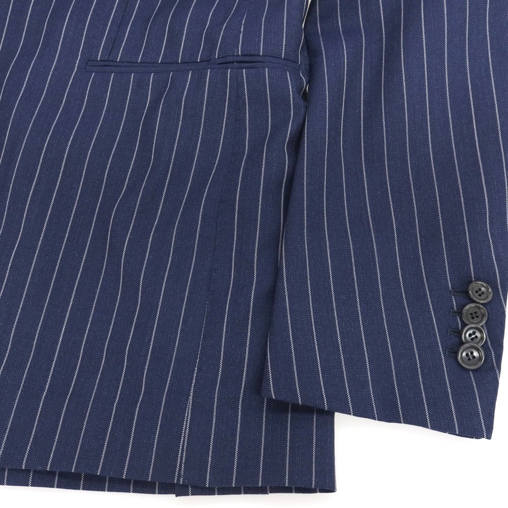 【中古】スティレ ラティーノ STILE LATINO ウール ストライプ 3つボタンスーツ ライトネイビーxホワイト【サイズ46 DROP,8R】【 状態ランクC 】【 メンズ 】