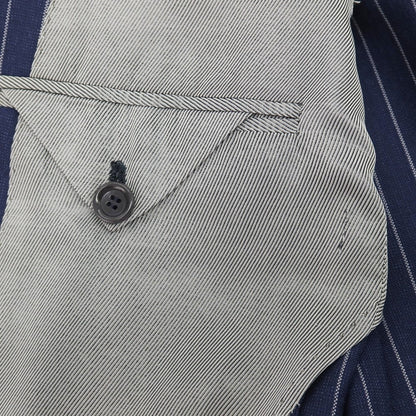 【中古】スティレ ラティーノ STILE LATINO ウール ストライプ 3つボタンスーツ ライトネイビーxホワイト【サイズ46 DROP,8R】【 状態ランクC 】【 メンズ 】