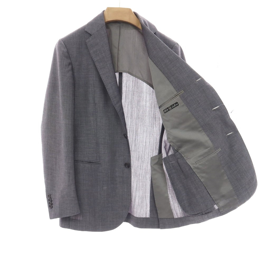 【中古】スティレ ラティーノ STILE LATINO モヘヤウール 3つボタンスーツ グレー【サイズ46 DROP,8R】【 状態ランクD 】【 メンズ 】