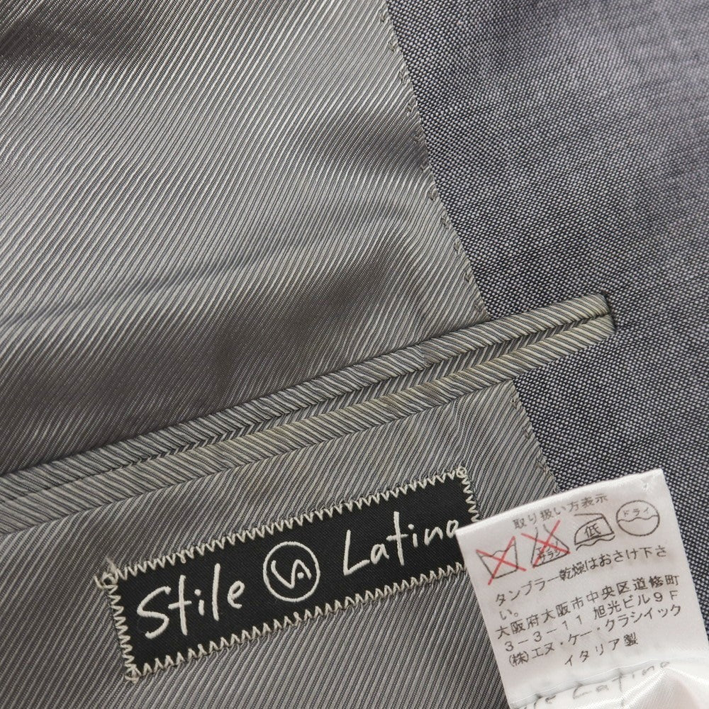 【中古】スティレ ラティーノ STILE LATINO モヘヤウール 3つボタンスーツ グレー【サイズ46 DROP,8R】【 状態ランクD 】【 メンズ 】