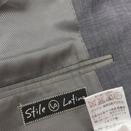 【中古】スティレ ラティーノ STILE LATINO モヘヤウール 3つボタンスーツ グレー【サイズ46 DROP,8R】【 状態ランクD 】【 メンズ 】