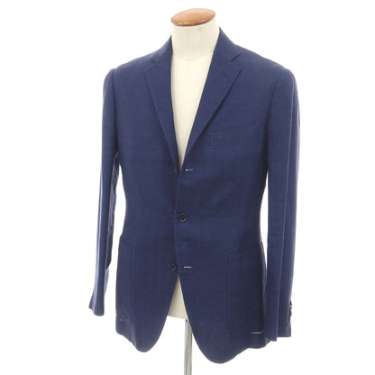 【中古】ベルベスト Belvest BEAMS F別注 リネンウールシルク ヘリンボーン 3B テーラードジャケット ライトネイビー【サイズ46】【 状態ランクD 】【 メンズ 】
