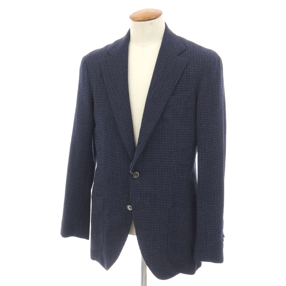 【中古】シアージュ ラッフィナータ Sillage Raffinata ウールポリウレタン 3B テーラードジャケット ネイビー【サイズ表記なし（M位）】【 状態ランクB 】【 メンズ 】