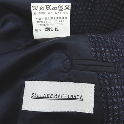 【中古】シアージュ ラッフィナータ Sillage Raffinata ウールポリウレタン 3B テーラードジャケット ネイビー【サイズ表記なし（M位）】【 状態ランクB 】【 メンズ 】