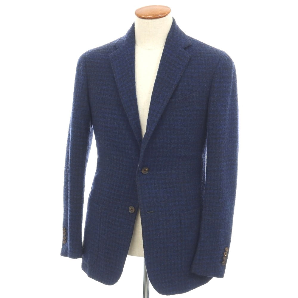 【中古】スティレ ラティーノ STILE LATINO ウールナイロン ハウンドトゥース 3B テーラードジャケット ネイビーxブラック【サイズ46】【 状態ランクC 】【 メンズ 】