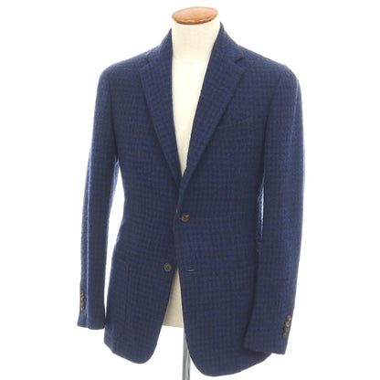 【中古】スティレ ラティーノ STILE LATINO ウールナイロン ハウンドトゥース 3B テーラードジャケット ネイビーxブラック【サイズ46】【 状態ランクC 】【 メンズ 】