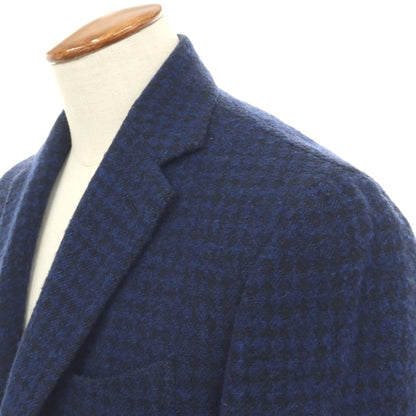【中古】スティレ ラティーノ STILE LATINO ウールナイロン ハウンドトゥース 3B テーラードジャケット ネイビーxブラック【サイズ46】【 状態ランクC 】【 メンズ 】