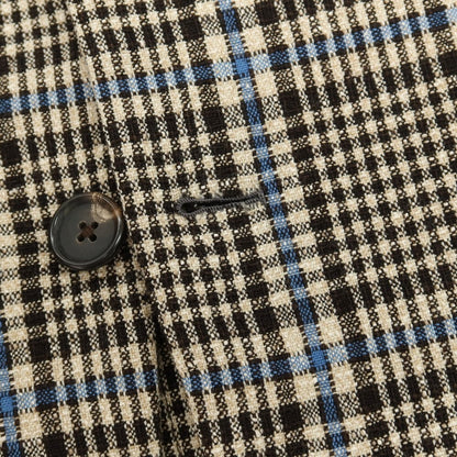 【中古】サルトリア ダルクオーレ Sartoria DAL CUORE ウール チェック 3B テーラードジャケット ベージュxブラウン【サイズ46】【 状態ランクC 】【 メンズ 】