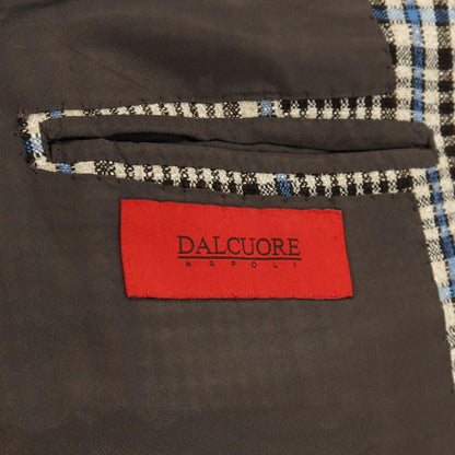 【中古】サルトリア ダルクオーレ Sartoria DAL CUORE ウール チェック 3B テーラードジャケット ベージュxブラウン【サイズ46】【 状態ランクC 】【 メンズ 】