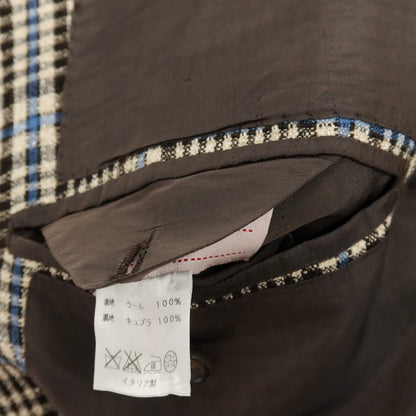 【中古】サルトリア ダルクオーレ Sartoria DAL CUORE ウール チェック 3B テーラードジャケット ベージュxブラウン【サイズ46】【 状態ランクC 】【 メンズ 】