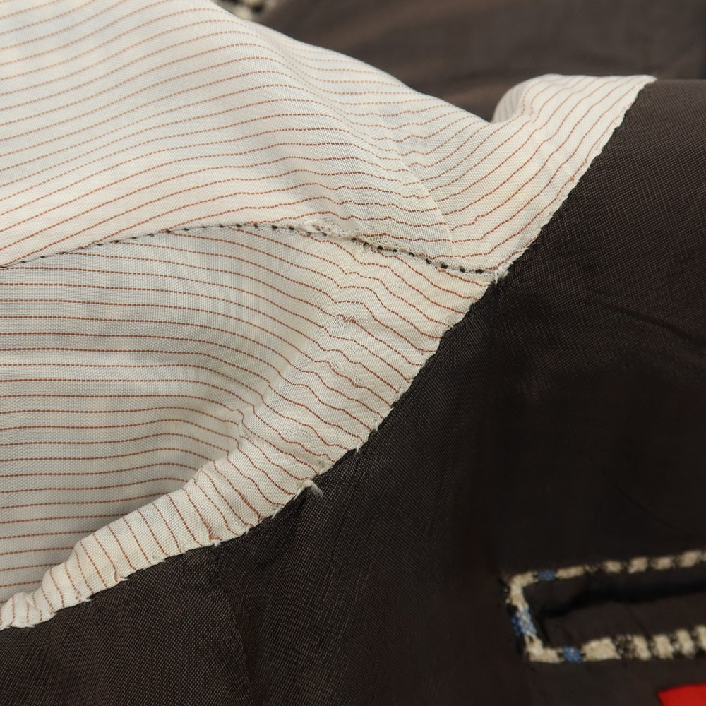 【中古】サルトリア ダルクオーレ Sartoria DAL CUORE ウール チェック 3B テーラードジャケット ベージュxブラウン【サイズ46】【 状態ランクC 】【 メンズ 】