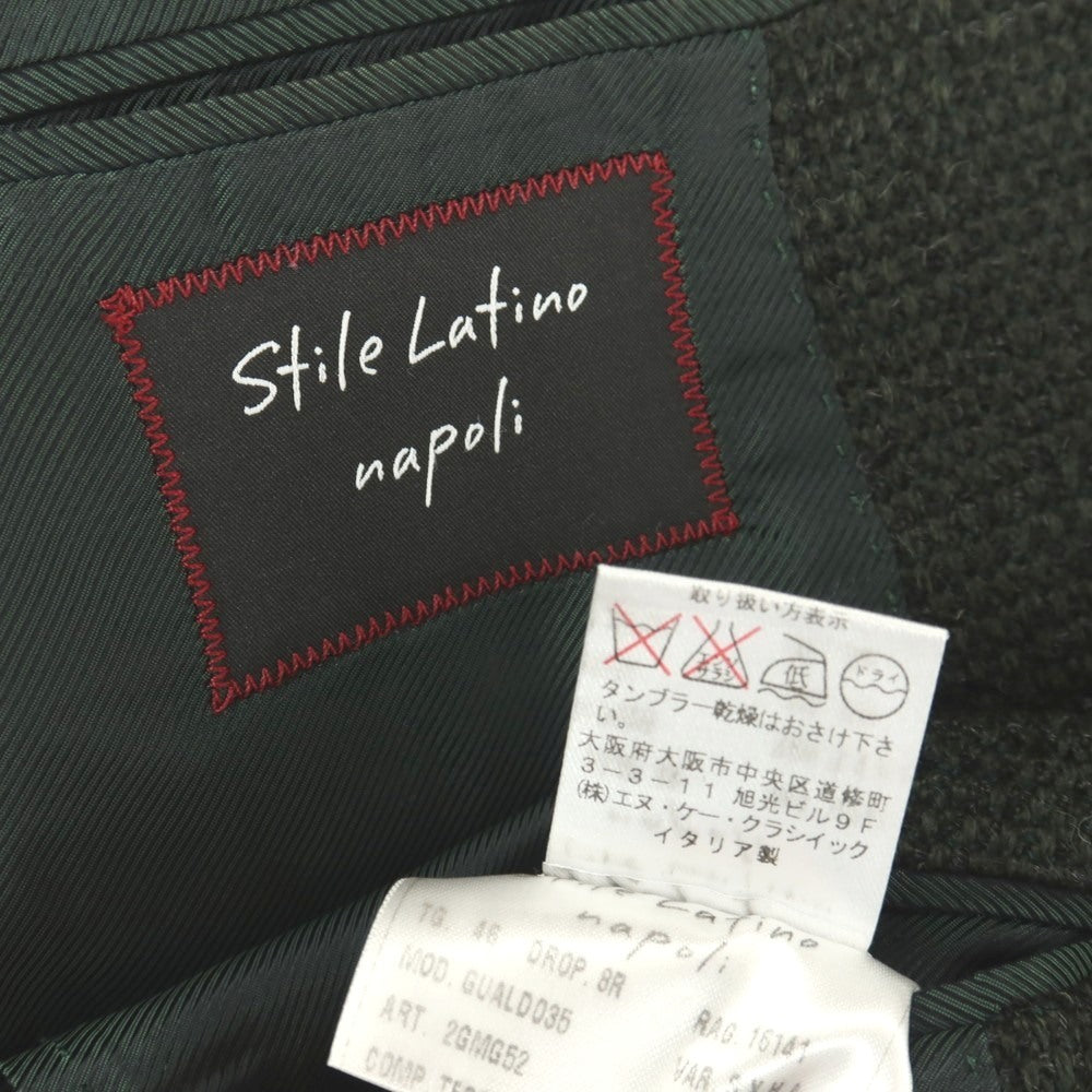 【中古】スティレ ラティーノ STILE LATINO アルパカウールナイロン 3B テーラードジャケット ダークグリーン【サイズ46】【 状態ランクB 】【 メンズ 】