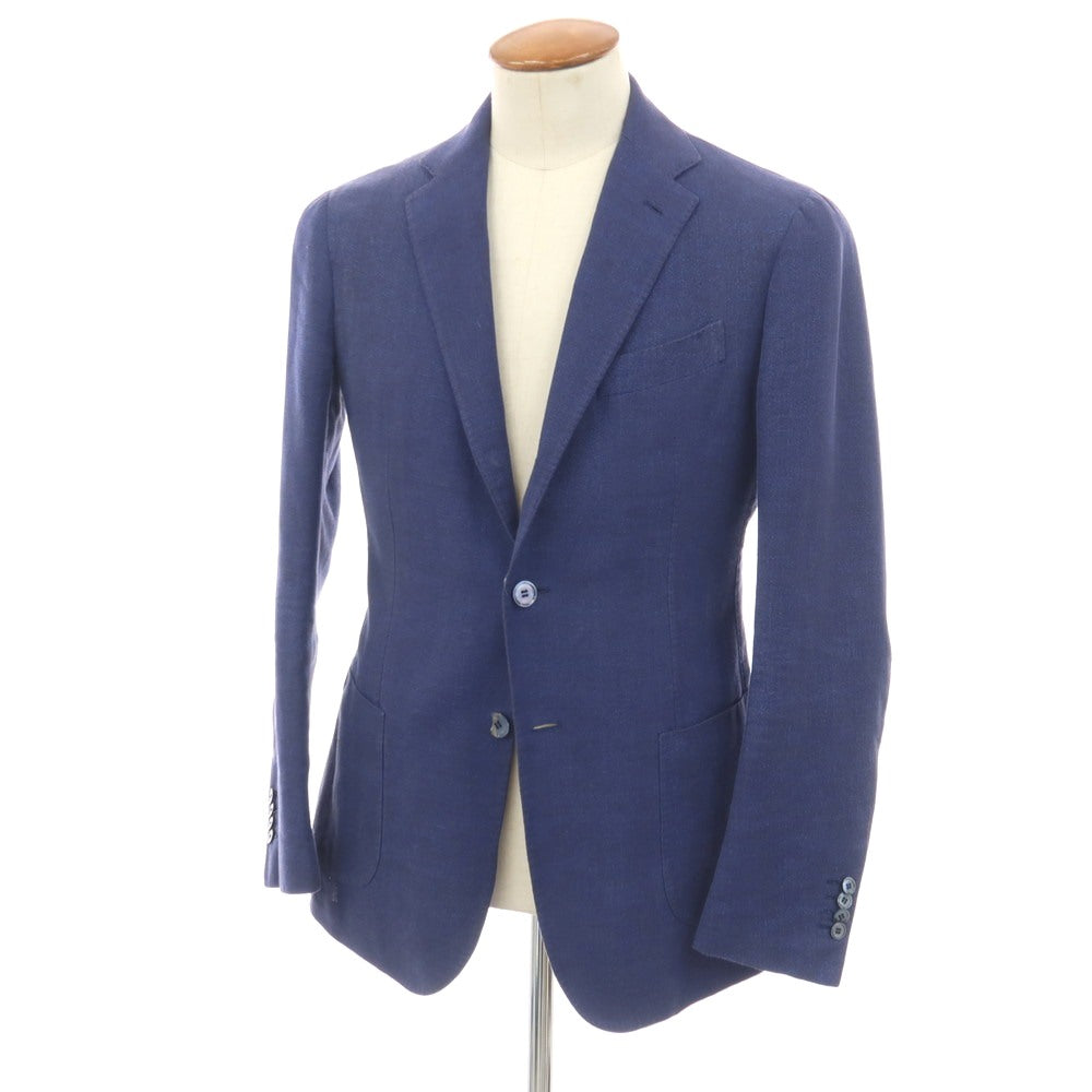 【中古】スティレ ラティーノ STILE LATINO コットンリネン 3B テーラードジャケット ダークブルー【サイズ46 DROP 8R】【 状態ランクD 】【 メンズ 】