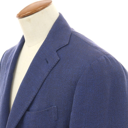 【中古】スティレ ラティーノ STILE LATINO コットンリネン 3B テーラードジャケット ダークブルー【サイズ46 DROP 8R】【 状態ランクD 】【 メンズ 】