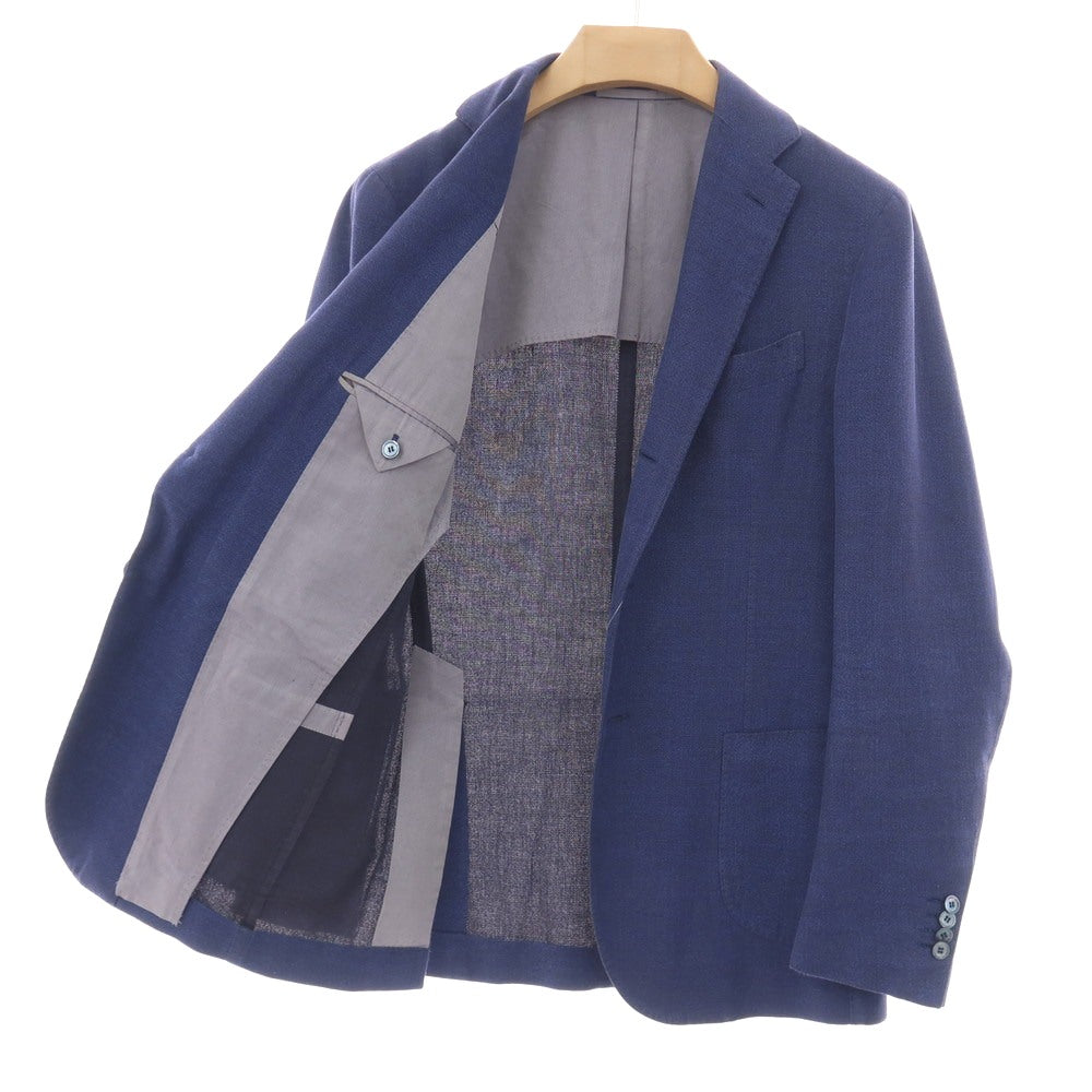 【中古】スティレ ラティーノ STILE LATINO コットンリネン 3B テーラードジャケット ダークブルー【サイズ46 DROP 8R】【 状態ランクD 】【 メンズ 】