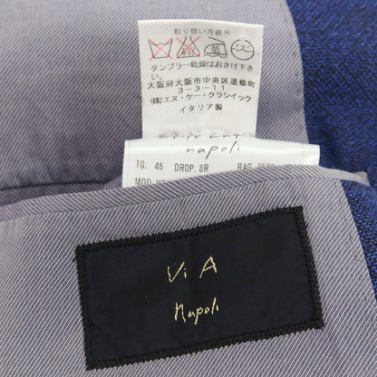 【中古】スティレ ラティーノ STILE LATINO コットンリネン 3B テーラードジャケット ダークブルー【サイズ46 DROP 8R】【 状態ランクD 】【 メンズ 】