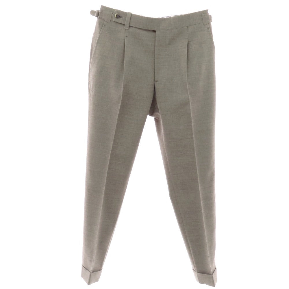 【中古】イガラシトラウザーズ 五十嵐 IGARASHI TROUSERS ストレッチ ポリエステルウールレーヨン ドレススラックスパンツ ウォームグレー系【サイズ表記なし（M位）】【 状態ランクB 】【 メンズ 】