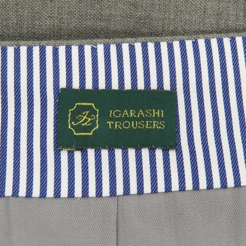 【中古】イガラシトラウザーズ 五十嵐 IGARASHI TROUSERS ストレッチ ポリエステルウールレーヨン ドレススラックスパンツ ウォームグレー系【サイズ表記なし（M位）】【 状態ランクB 】【 メンズ 】