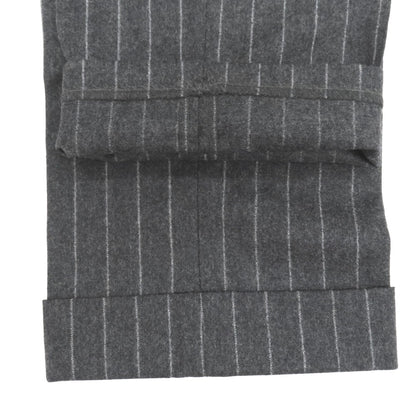 【中古】ベルウィッチ BERWICH nano ウール ストライプ ドレススラックスパンツ グレーxホワイト【サイズ42】【 状態ランクA 】【 メンズ 】