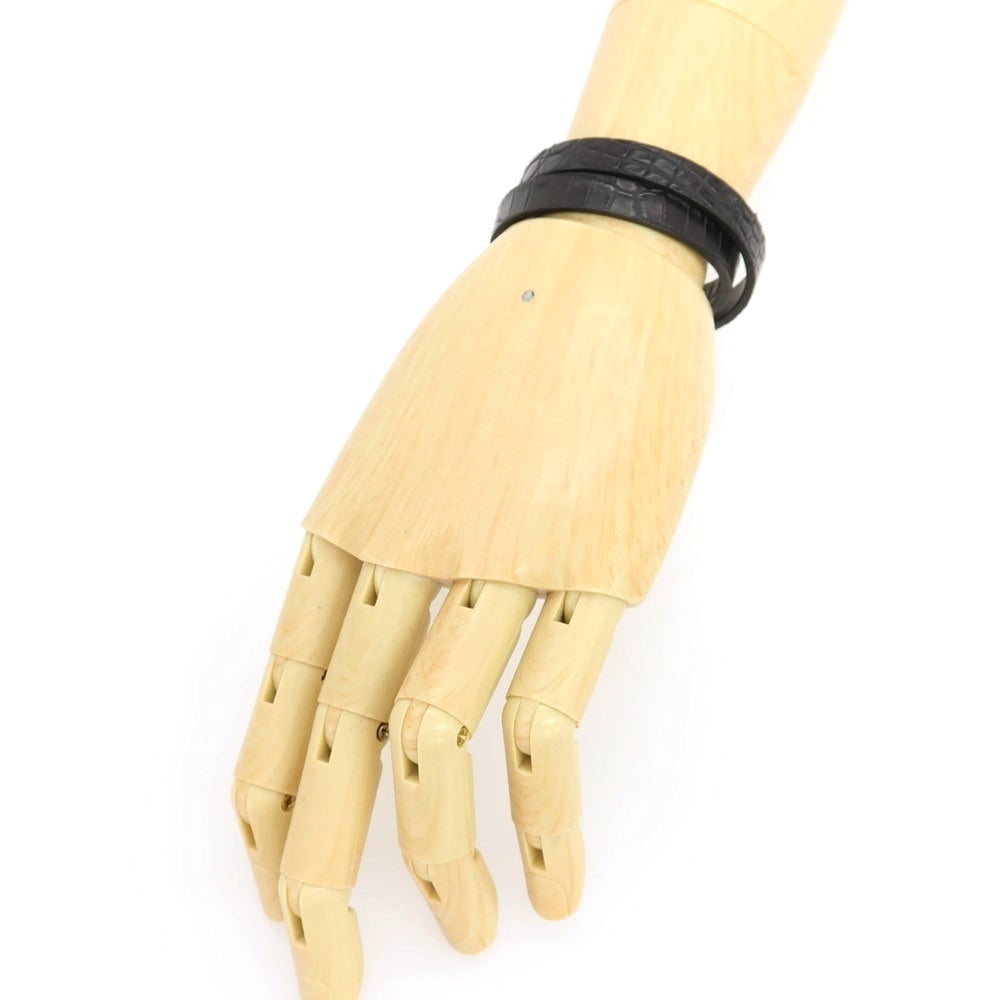 【中古】ザソール THE SOLE クロコダイル レザー ブレスレット ブラック【 状態ランクB 】【 メンズ 】