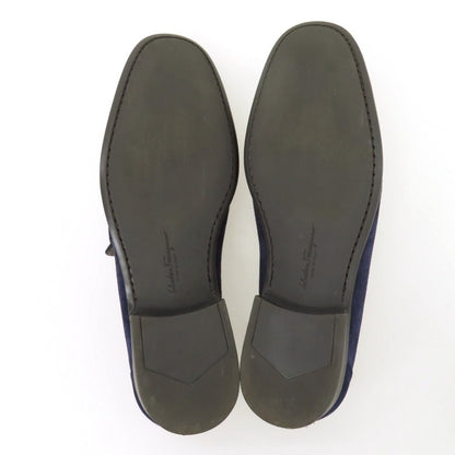 【中古】サルヴァトーレフェラガモ Salvatore Ferragamo スエード ローファー ネイビー【サイズ7 1/2 EEE】【 状態ランクA 】【 メンズ 】