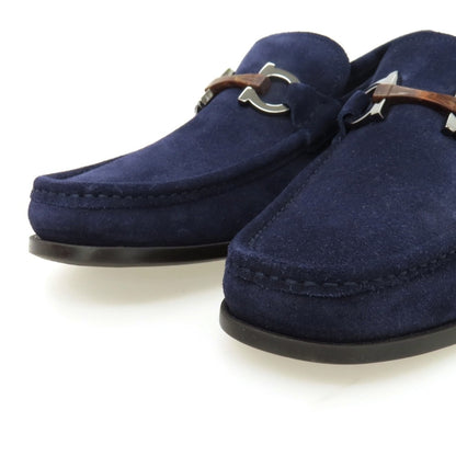 【中古】サルヴァトーレフェラガモ Salvatore Ferragamo スエード ローファー ネイビー【サイズ7 1/2 EEE】【 状態ランクA 】【 メンズ 】