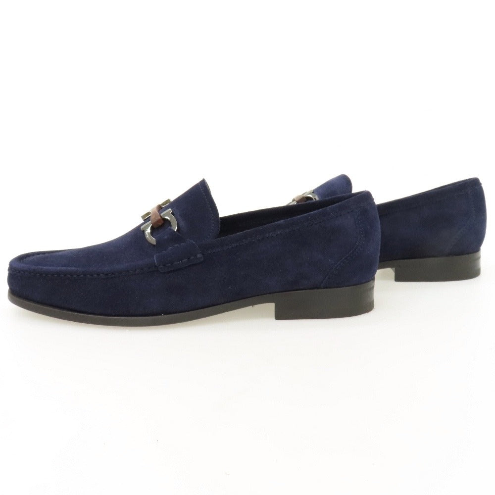 【中古】サルヴァトーレフェラガモ Salvatore Ferragamo スエード ローファー ネイビー【サイズ7 1/2 EEE】【 状態ランクA 】【 メンズ 】