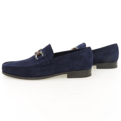 【中古】サルヴァトーレフェラガモ Salvatore Ferragamo スエード ローファー ネイビー【サイズ7 1/2 EEE】【 状態ランクA 】【 メンズ 】